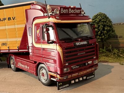 Tekno Tekno Scania 143M Streamline with box trailer BEN BECKER