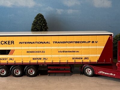 Tekno Tekno Scania 143M Streamline met gesloten oplegger met gestuurde as BEN BECKER