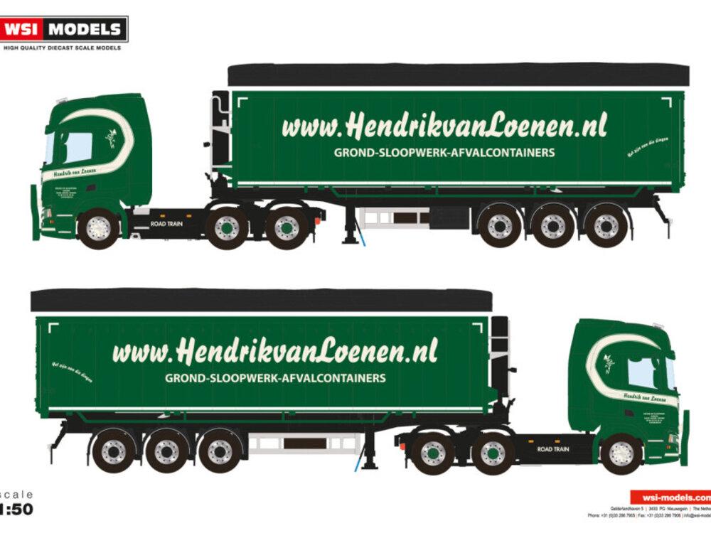 WSI WSI Scania R Highline 6x2 + 3-axle volume tipper trailer HENDRIK VAN LOENEN