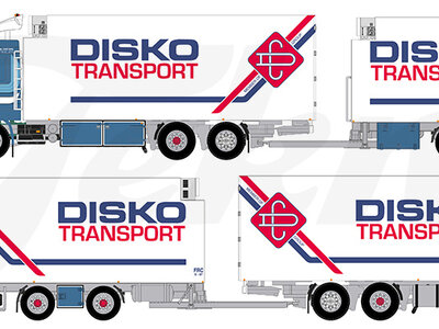 Tekno Scania 143M streamline rigid truck with 2-axle trailer DISKO