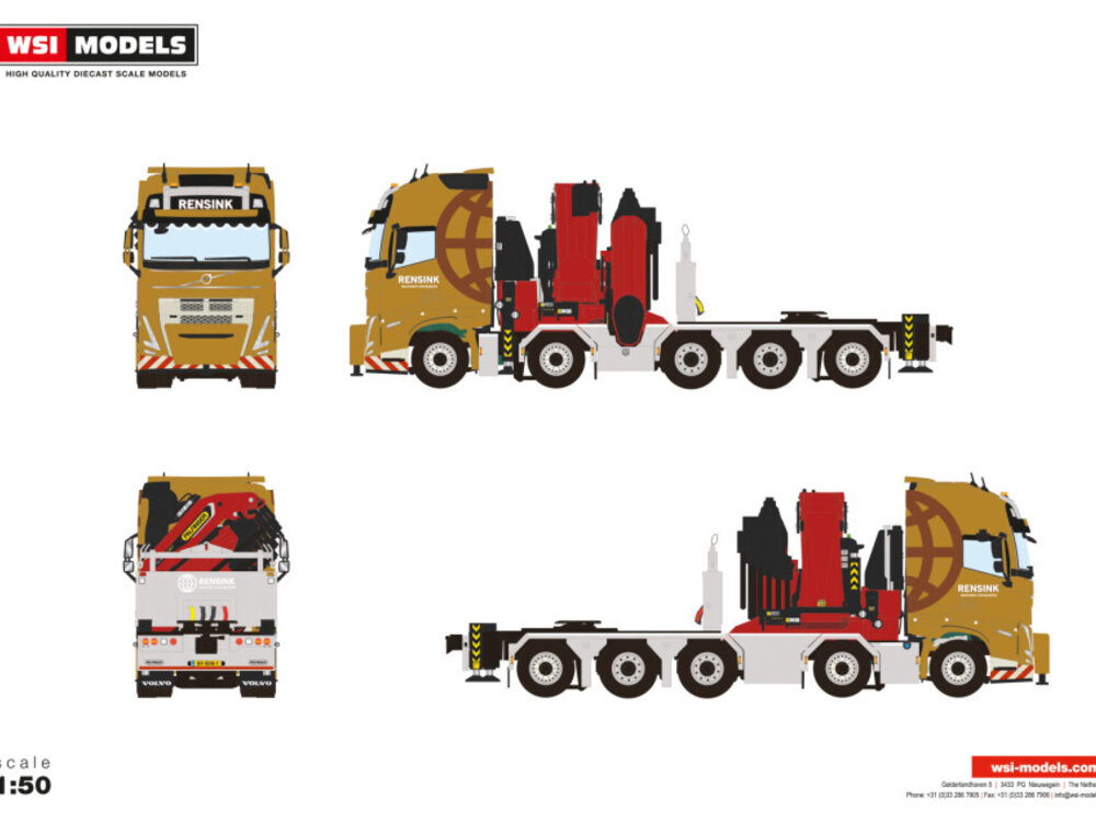 WSI WSI Volvo FH5 GlobetrotterXL 10x4  With palfinger + jib RENSINK