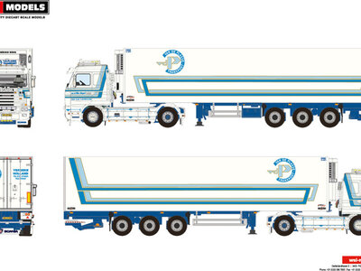 WSI WSI Scania 143M streamline 4x2 met 3-as koeloplegger VAN DE PLASSE