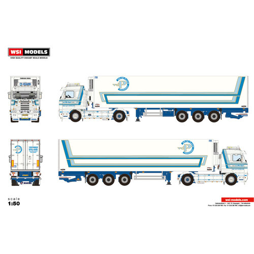 WSI WSI Scania 143M streamline 4x2 with 3-axle reefer trailer VAN DE PLASSE
