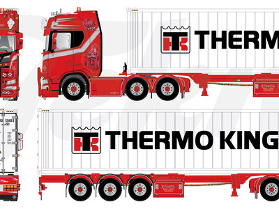 Tekno Tekno Scania Next Gen S500 Highline 6x2 with 40ft. reefer container WEEDA - VIKINGS