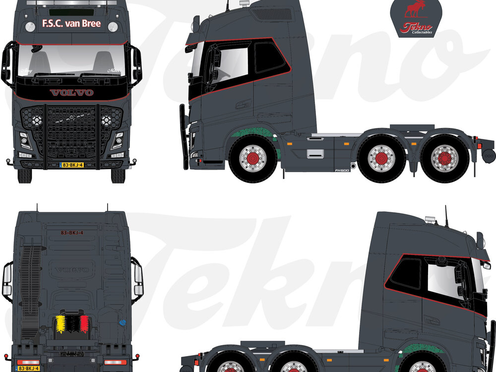 Tekno Tekno Volvo FH04 Globetrotter 6x2  F.S.C. VAN BREE TRANSPORT