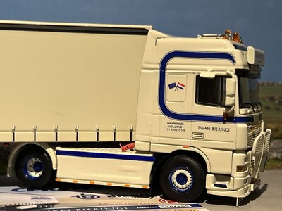 WSI WSI EXCLUSIEF DAF 95XF Super Space Cab 4x2 with 3-axle curtainside trailer TWAN BIERINGS