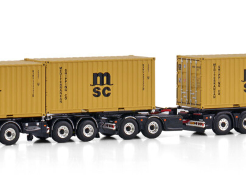 WSI WSI Scania S 8x2 2connect combi trailer 2+3 axle + dolly + 3x20ft. container MICHEL KRAMER