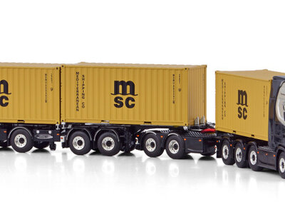 WSI WSI Scania S 8x2 2connect combi trailer 2+3 axle + dolly + 3x20ft. container MICHEL KRAMER
