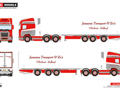 WSI WSI Scania R Highline 6x2 met 3-as tridec koeloplegger JANSSENS TRANSPORT & ZN'S