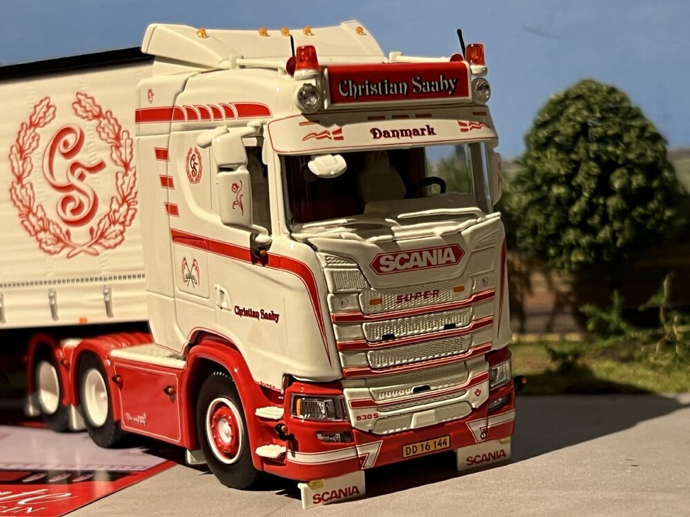 Tekno Tekno Scania Next Gen S-serie 6x2 met schuifzeilentrailer CHRISTIAN SAABY