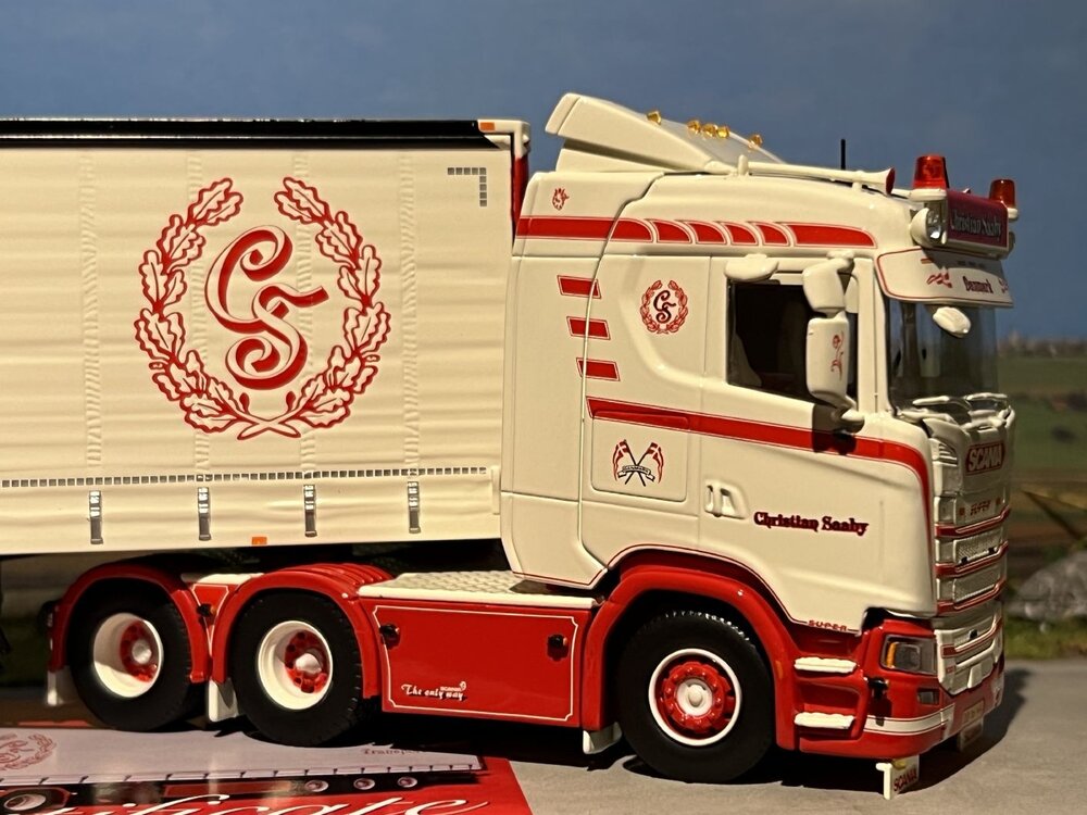 Tekno Tekno Scania Next Gen S-serie 6x2 with curtainside trailer CHRISTIAN SAABY