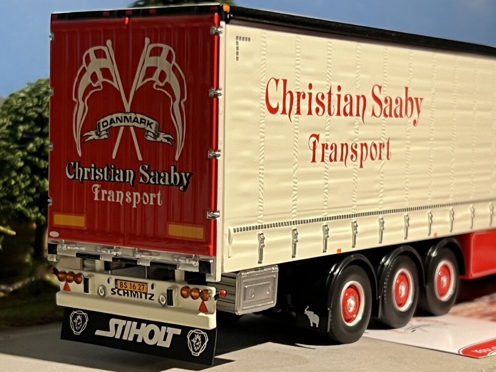 Tekno Tekno Scania Next Gen S-serie 6x2 with curtainside trailer CHRISTIAN SAABY