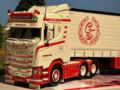 Tekno Tekno Scania Next Gen S-serie 6x2 met schuifzeilentrailer CHRISTIAN SAABY