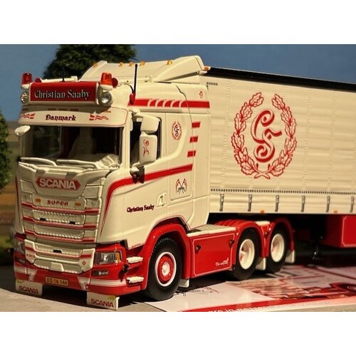 Tekno Tekno Scania Next Gen S-serie 6x2 met schuifzeilentrailer CHRISTIAN SAABY