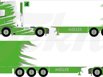 Tekno Tekno Scania Next Gen Highline met 3-assige koeltrailer MULLER "ITALIAN STYLE"