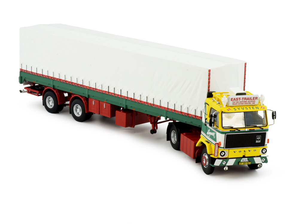 Tekno Tekno Volvo F89 met klassieke zwanenhals huiftrailer Vebe Trans - Lennarth