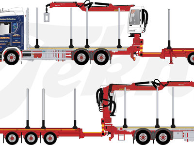 Tekno Tekno Scania Next Gen R650 with 3-axle wood trailer MC FADYENS
