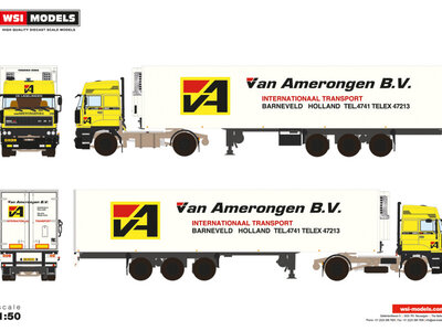 WSI WSI DAF 2800 Space Cab 4x2 met 3-as classic koeloplegger VAN AMERONGEN