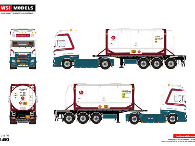 WSI WSI DAF XF Super Space Cab 4x2 met 3-as tank container  JAN NAGTEGAAL TRANSPORT