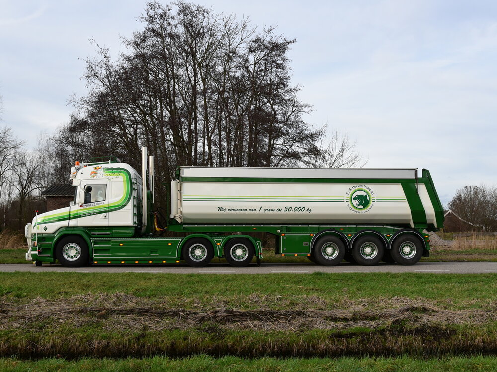 Tekno Tekno Scania Torpedo Highline with 3-axle tipper trailer PATRICK VD HOEVEN