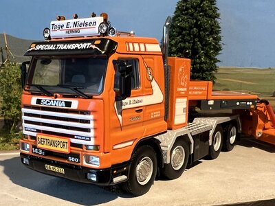 WSI WSI Scania 143E 8x4 streamline - 4 axle euro low loader TAGE E NIELSEN