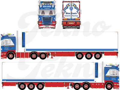 Tekno Tekno Scania R-serie Streamline Highline 6x2 met koeltrailer STEVE SWAIN