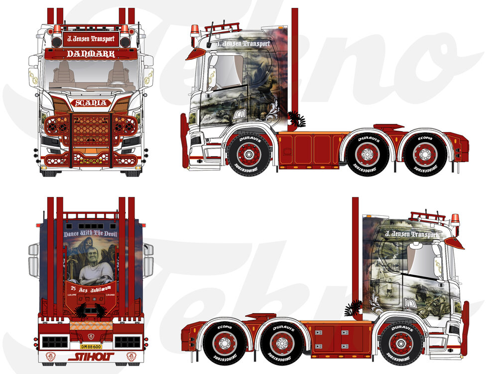 Tekno Tekno Scania Next Gen R-serie 6x2 sleepas trekker JENSEN