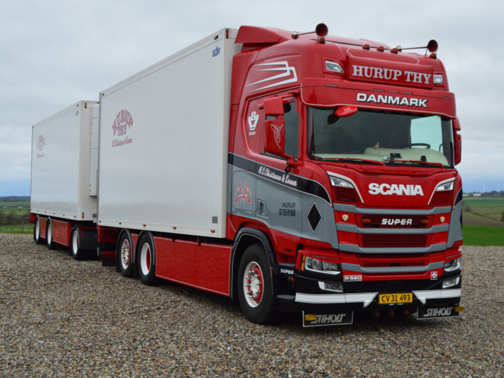 WSI WSI Scania R Highline 6x2 riged reefer truck with 3-axle reefertrailer N.C. CHRISTENSEN & SONNER