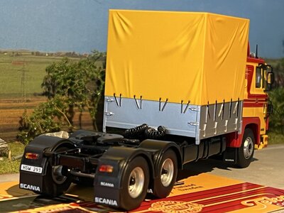 Tekno Tekno Scania 140 rigid truck with trailer - swedish backpack ERT