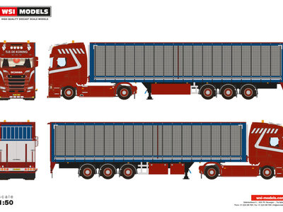 WSI WSI Scania S Highline 4x2 with 3-axle box trailer TIJS DE KONING