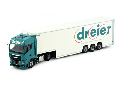 Tekno Tekno MAN TGX GX 4x2 met Jumbo dubbeldek trailer DREIER