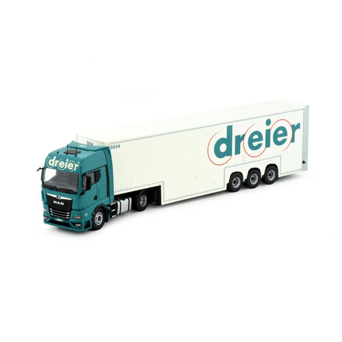 Tekno Tekno MAN TGX GX 4x2 met Jumbo dubbeldek trailer DREIER