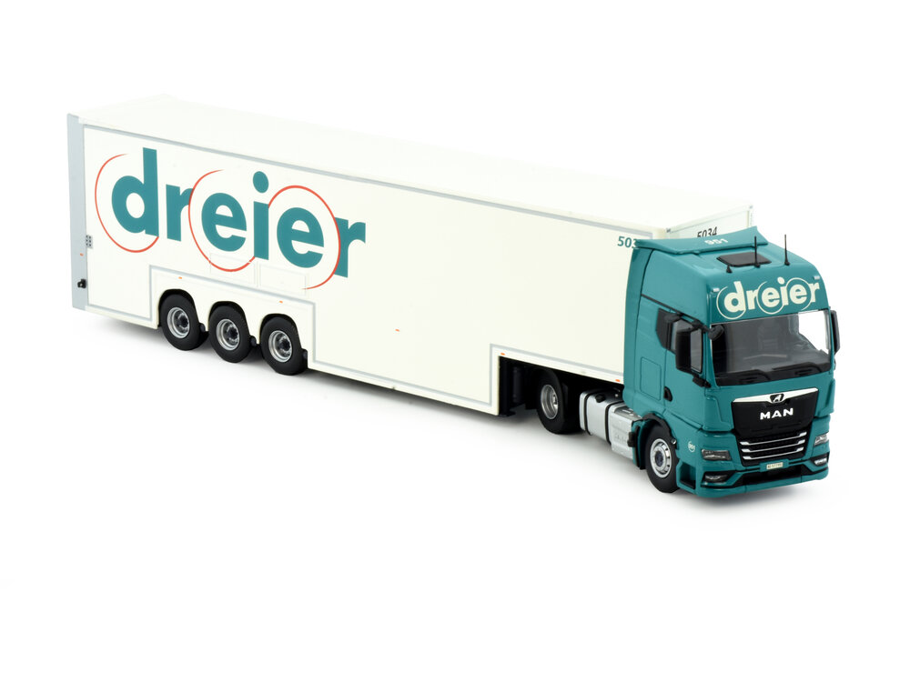 Tekno Tekno MAN TGX GX 4x2 with Jumbo dubbeldek trailer DREIER