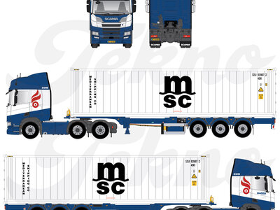 Tekno Tekno Scania Next Gen R-serie Highline 6x2 with 40ft. MSC reefer container DANIA CONNECT