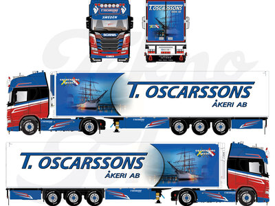 Tekno Tekno Scania Next Gen R-Highline 4x2 met 3-assige koeloplegger OSCARSSONS AKERI