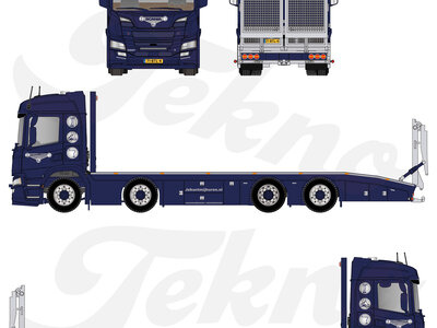 Tekno Tekno Scania Next-Gen P-serie resin flatbedtruck CLUISTRA