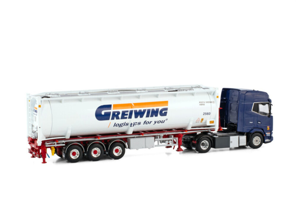 WSI WSI DAF XG+ 4x2 + 3 axle bulk container trailer GREIWING