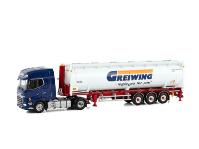 WSI WSI DAF XG+ 4x2 + 3 axle bulk container trailer GREIWING