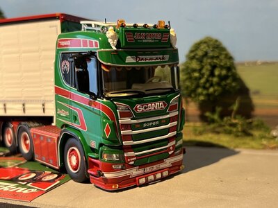 Tekno Tekno Scania Next Gen 6x2 with 3-axle curtainside trailer JAN MUES