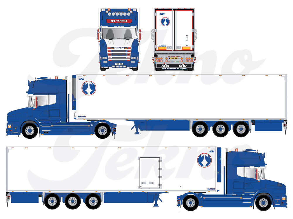 Tekno Tekno Scania Torpedo Topline with 3-axle reefer trailer MacNeil