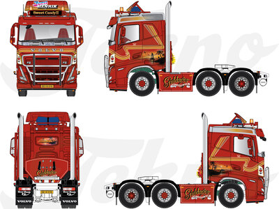 Tekno Tekno Volvo FH05 6x2 laag dak GULDAGER SWEET CANDY 2