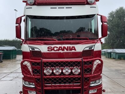 Tekno Tekno Scania Next Gen R580  rigid truck with trailer + zamac opentop containers G&J van Leeuwen