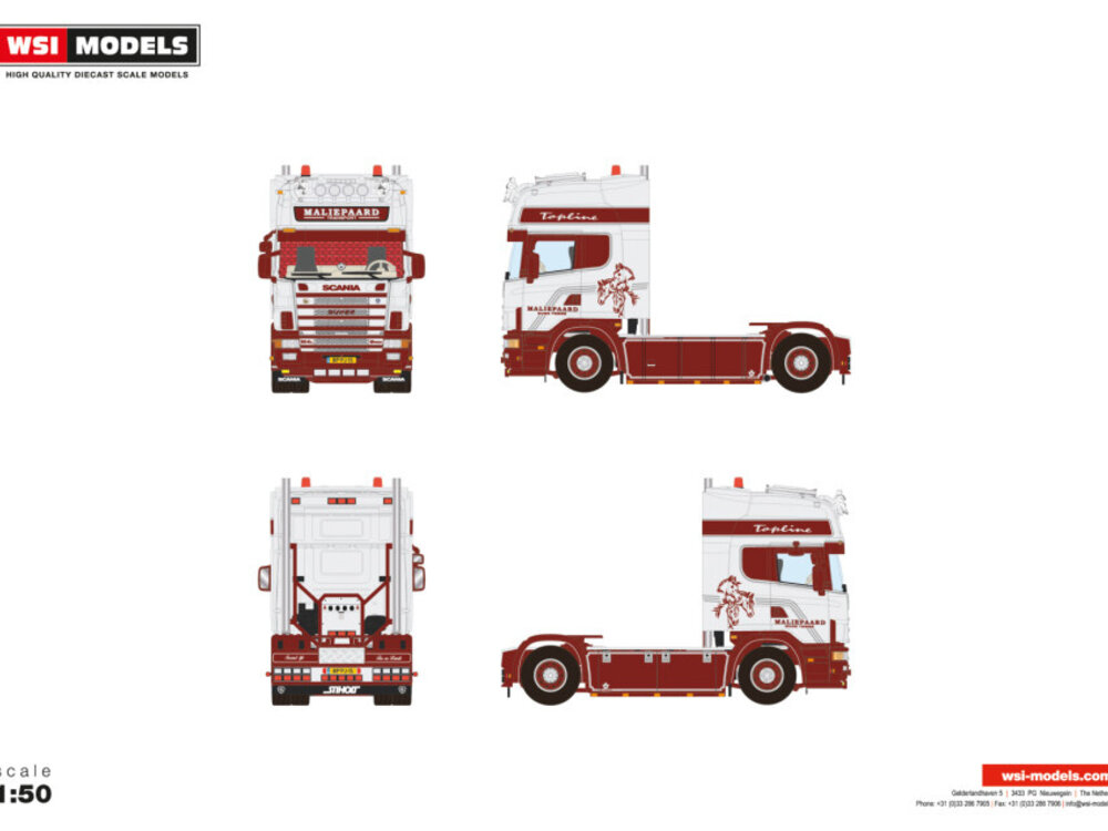 WSI WSI Scania 4-serie Topline 4x2 MALIEPAARD TRANSPORT