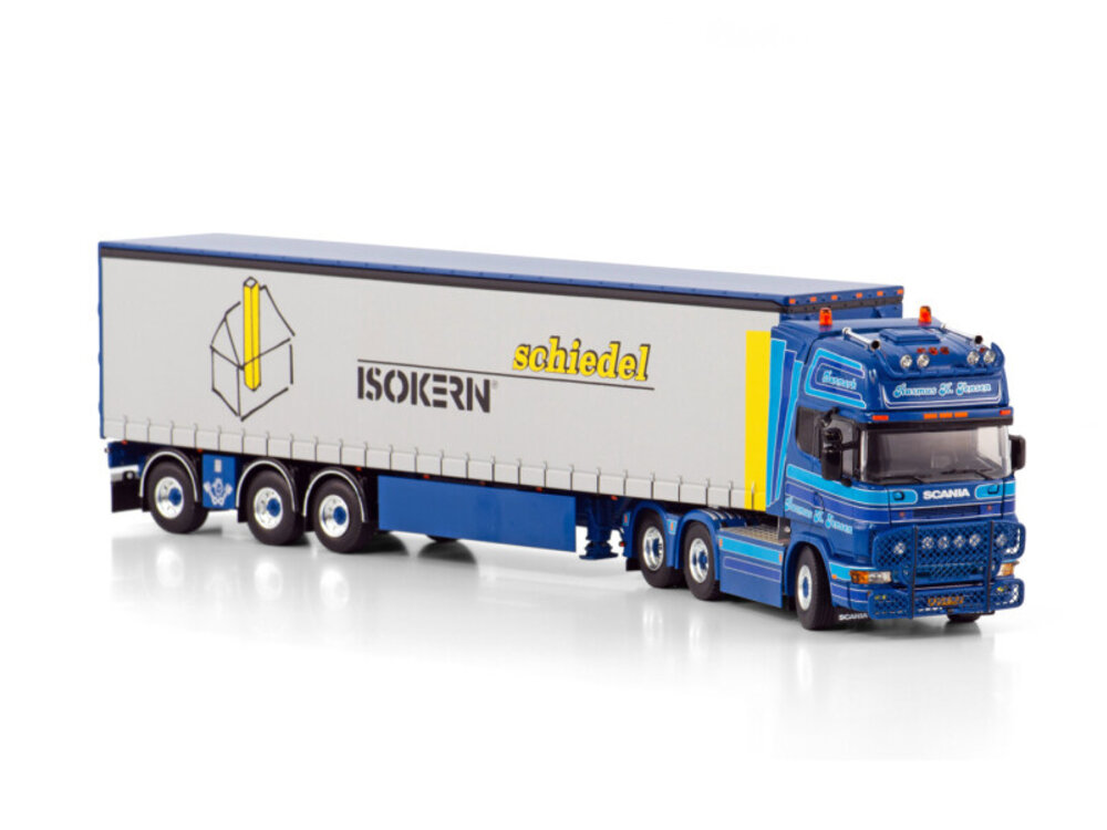 WSI WSI Scania 4-serie Topline 6x2 + 3-as schuifzeilen oplegger RASMUS K JENSEN