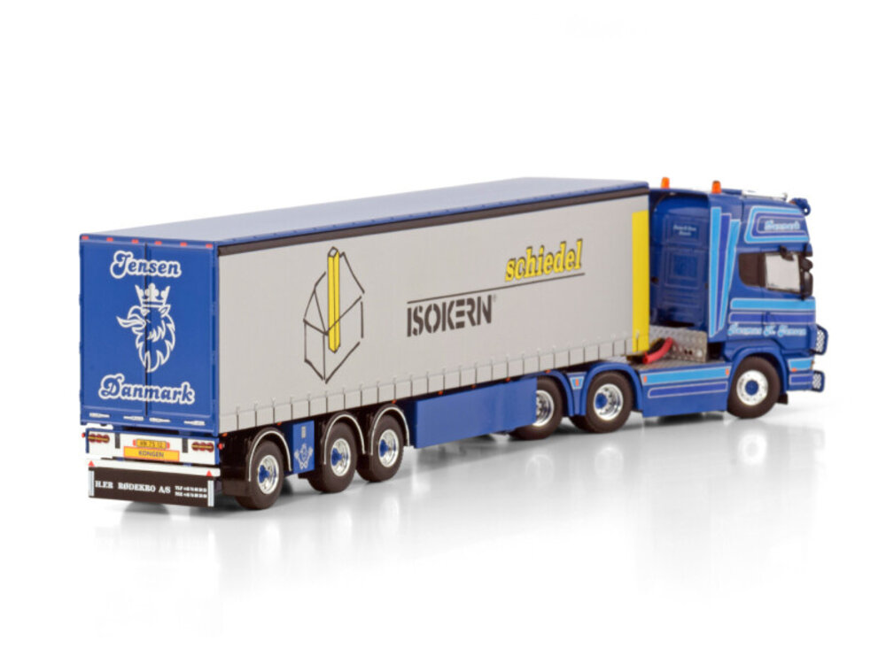 WSI WSI Scania 4-serie Topline 6x2 + 3-as schuifzeilen oplegger RASMUS K JENSEN