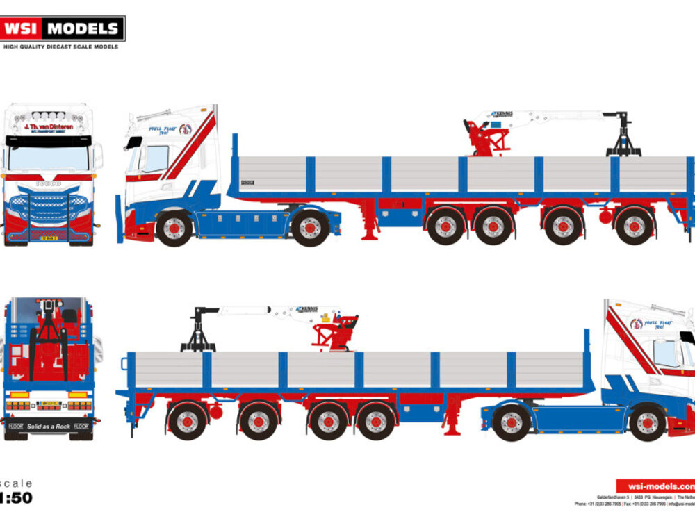 WSI WSI Iveco S-way 4x2 met 4-as stenen oplegger J. TH VAN DINTEREN