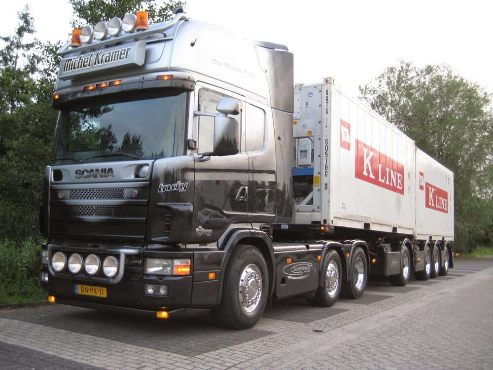 Tekno Tekno Scania 4-serie Topline 6x2 with 2x 20ft. reefer container MICHEL KRAMER
