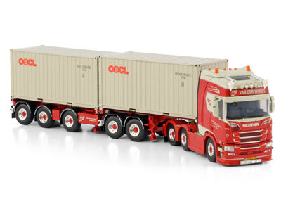 WSI WSI Scania R Highline 6x2 with 2 connect combi trailer - 2+3 axle + 2 x 20ft. container GEBR. VAN DER WINDT