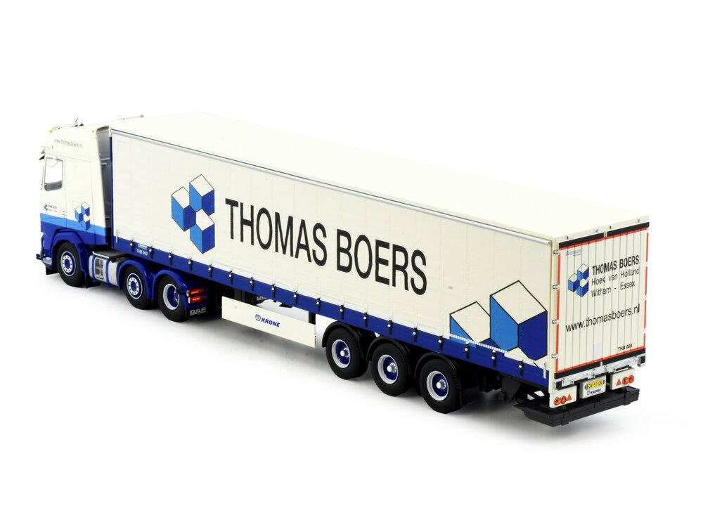 Tekno Tekno DAF XG 6x2 trekker with 3-axle curtainside trailer Thomas Boers