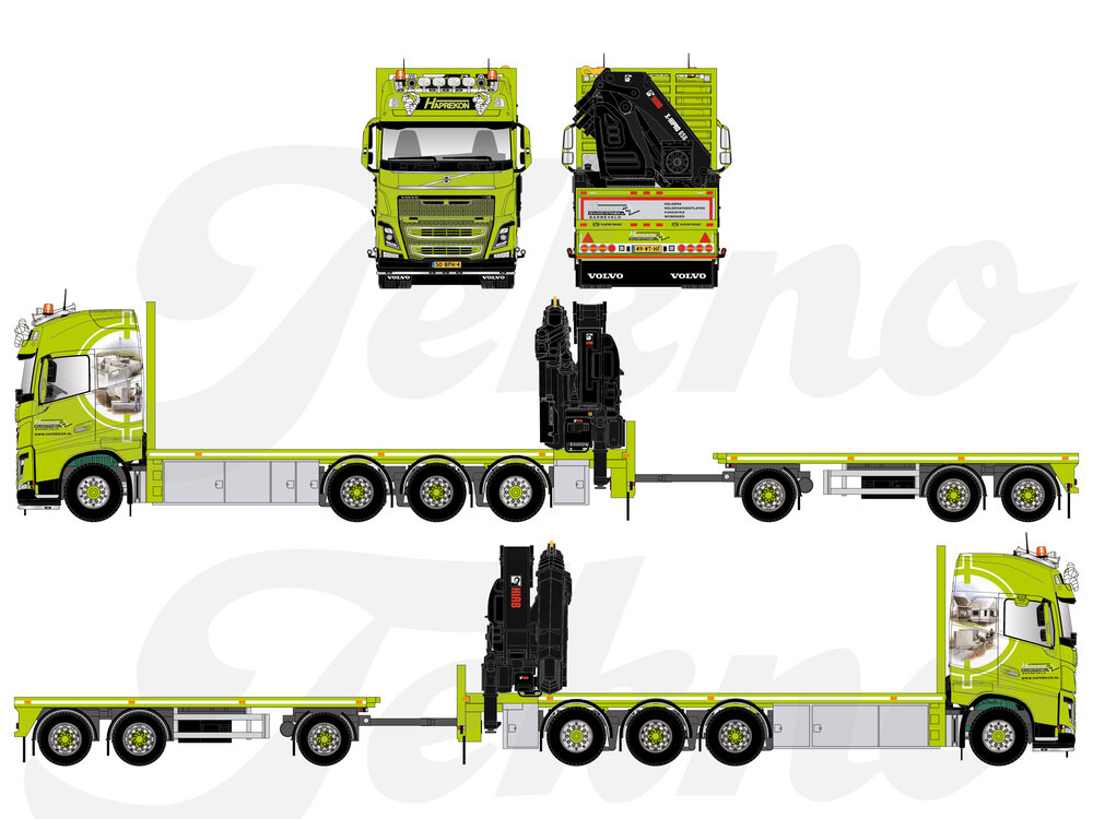 Tekno Tekno Volvo FH04 Globetrotter XL combi met resin opbouw HAPREKON